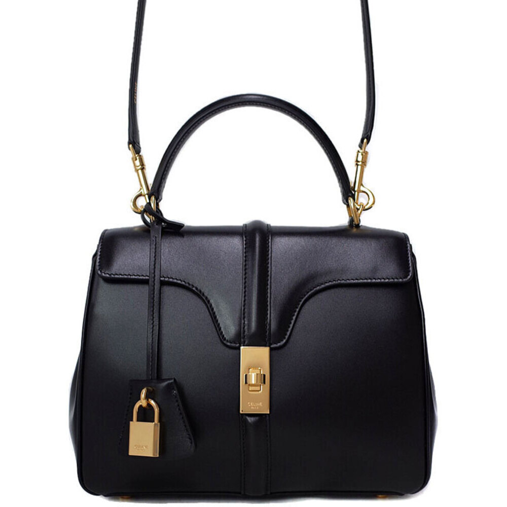 Celine 16 Bag Satinated Calfskin Black
